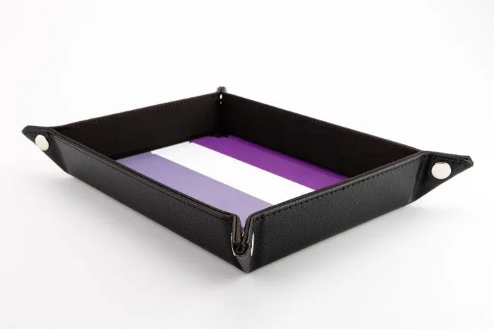 Fold Up Dice Velvet Tray - Pride Asexual